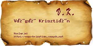 Vágó Krisztián névjegykártya